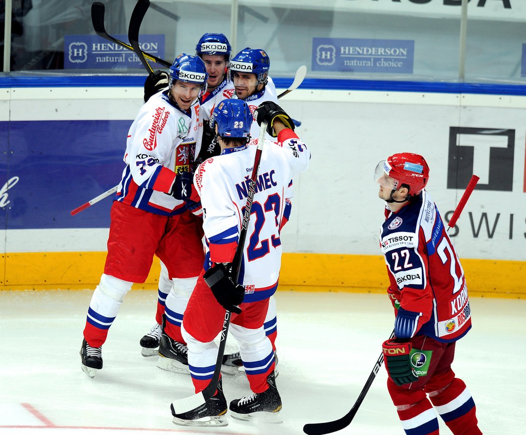 Čeští hokejisté zdolali Rusy po samostatných nájezdech