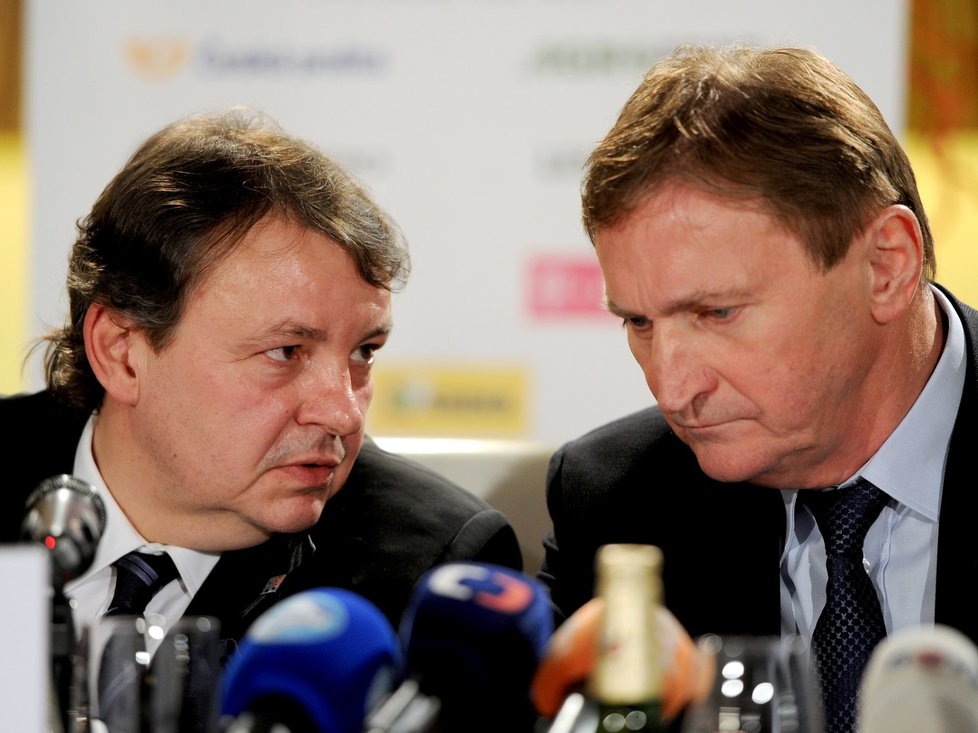 Tomáš Král a Alois Hadamczik na nominační tiskové konferenci před ZOH v Soči