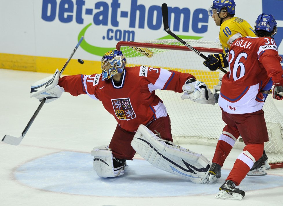 Ondřej Pavelec v akci