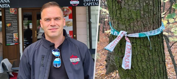 Strom, na kterém spáchal Pašek sebevraždu, je stále obmotán policejní páskou