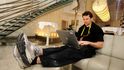 Patrik Eliáš při on-line rozhovoru v hotelu Ambasador.