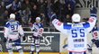 Brněnští hokejisté se radují ze vstřelené branky