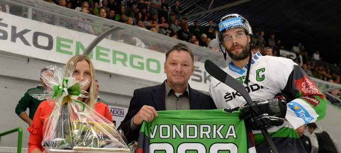 Zkušený útočník Michal Vondrka odehrál svůj 800. zápas v extralize