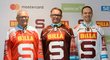 Nové dresy hokejové Sparty představili zástupci hlavních sponzorů klubu na předsezonní tiskové konferenci
