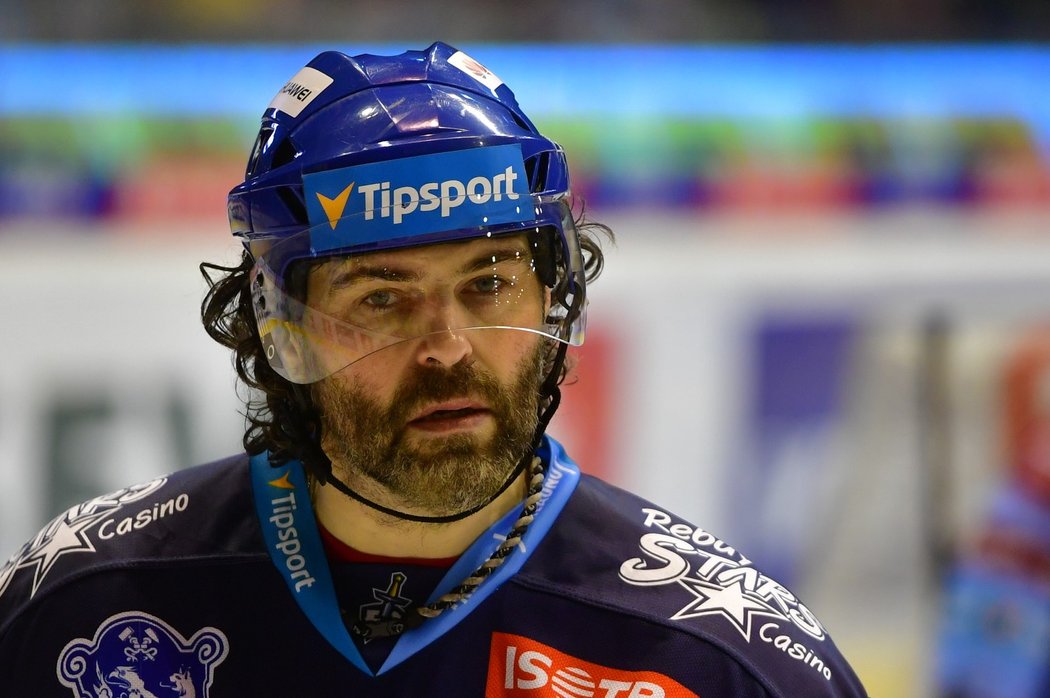 Jaromír Jágr během zápasu o extraligu s Litvínovem