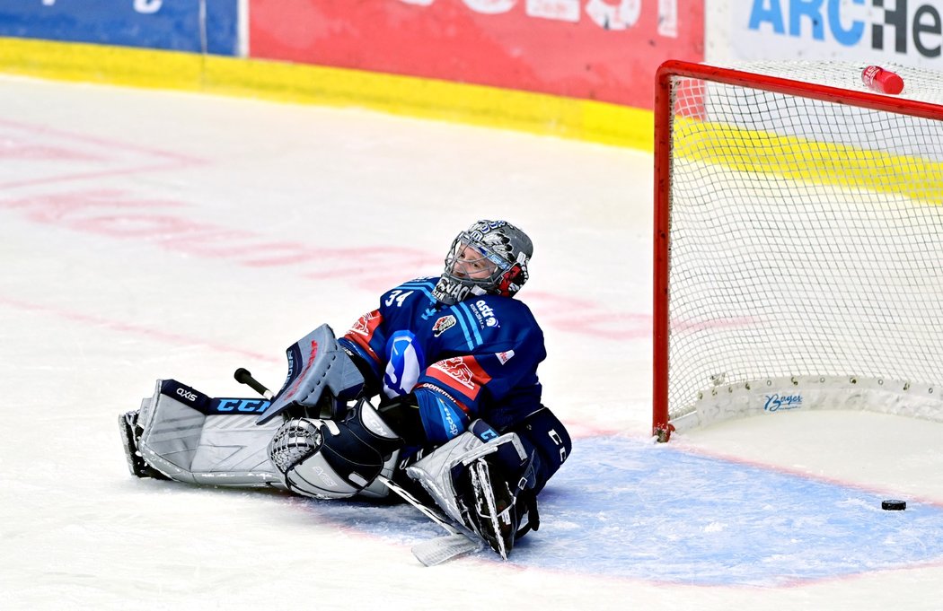 Plzeňský brankář Dominik Frodl po dalším inkasovaném gólu