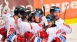 Olomoučtí hokejisté oslavují vítězství v Plzni