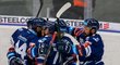Vítkovičtí hokejisté se radují ze vstřelené branky