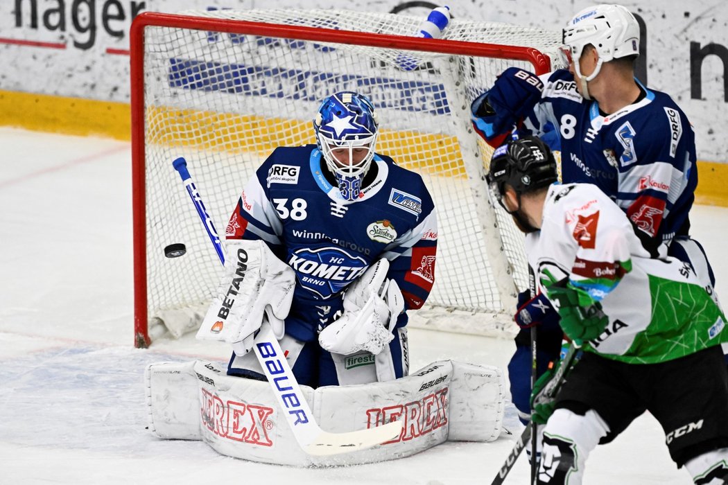 Zkušený gólman Dominik Furch v brance Komety Brno