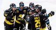 Hokejisté Litvínova oslavují vstřelenou branku