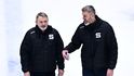 Trenér Sparty Jaroslav Nedvěd (vpravo) s kolegou Patrikem Martincem