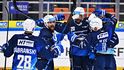 Brněnští hokejisté se radují ze vstřelené branky