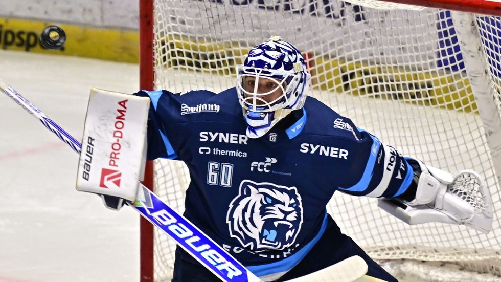 Liberecký gólman Petr Kváča zasahuje