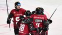 Hokejisté Sparty se radují ze vstřelené branky