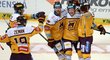 Jihlavští hokejisté se radují z gólu