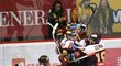 Jihlavští hokejisté se radují ze vstřelené branky