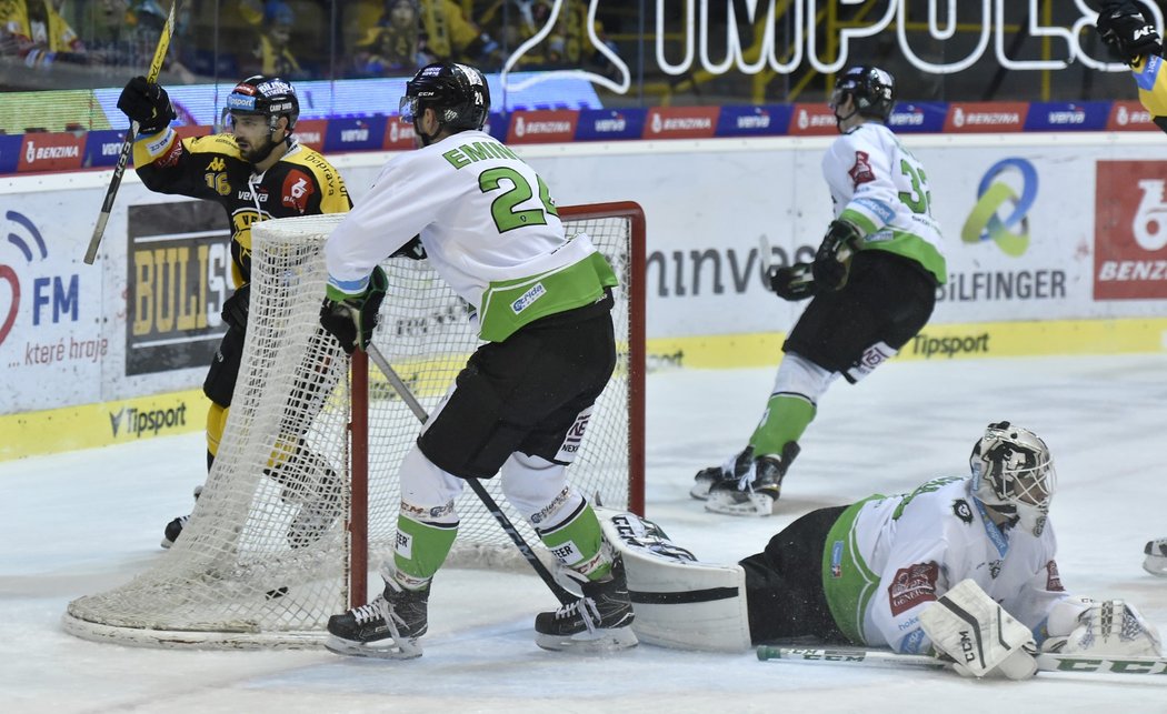 Brankář Jan Růžička z Mladé Boleslavi inkasoval branku