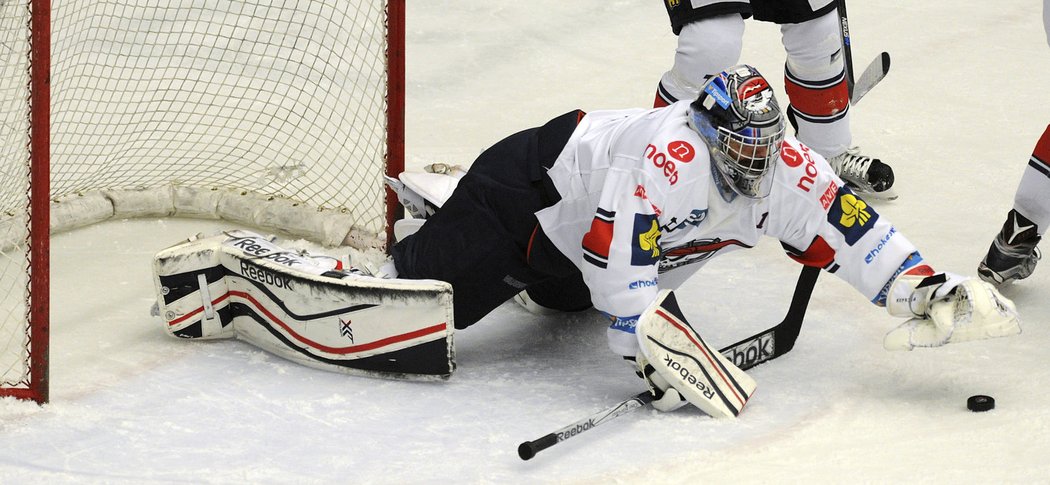 Chomutovský brankář Miroslav Kopřiva.