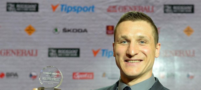 Králem střelců extraligové sezony 2017/18 se stal útočník Tomáš Mertl