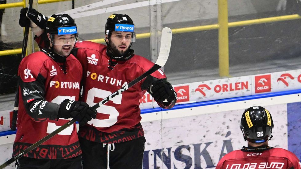 Hráči Sparty se radují z gólu proti Litvínovu