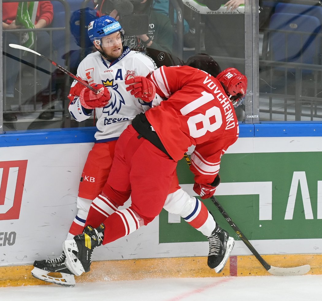 Jakub Jeřábek v reprezentačním dresu proti Rusku