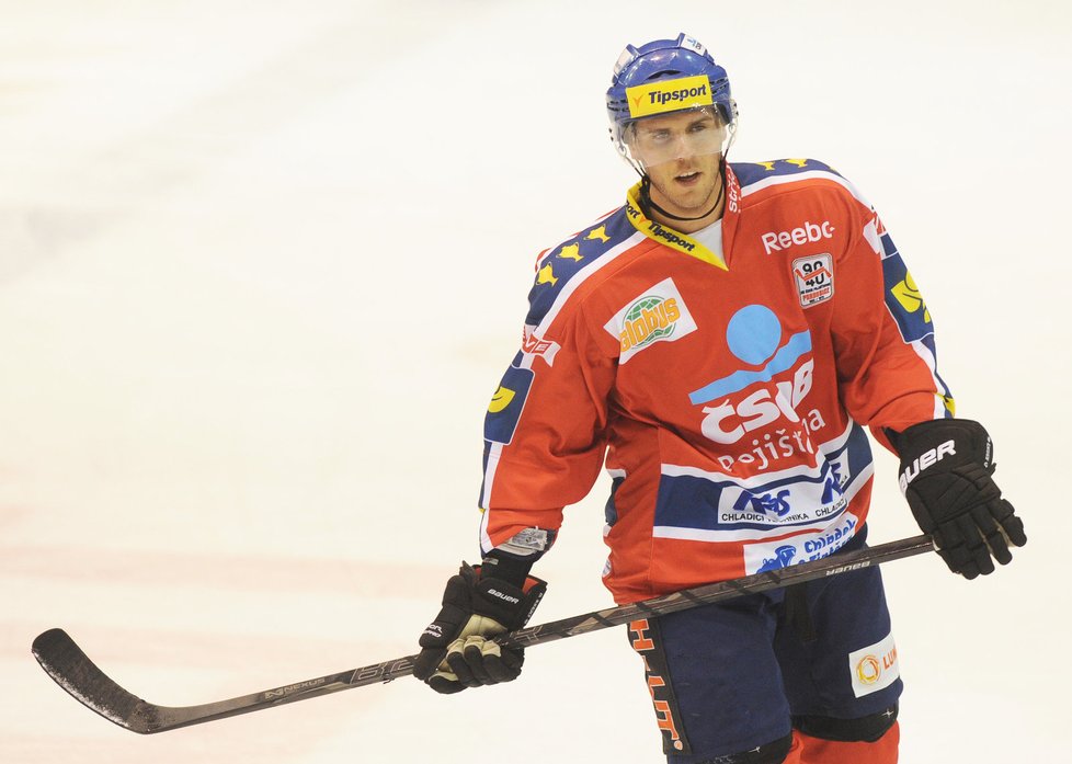 David Krejčí během výluky NHL, kdy nastupuje za Pardubice