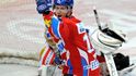 Pardubický Libor Pivko se raduje z gólu do branky Slavie.