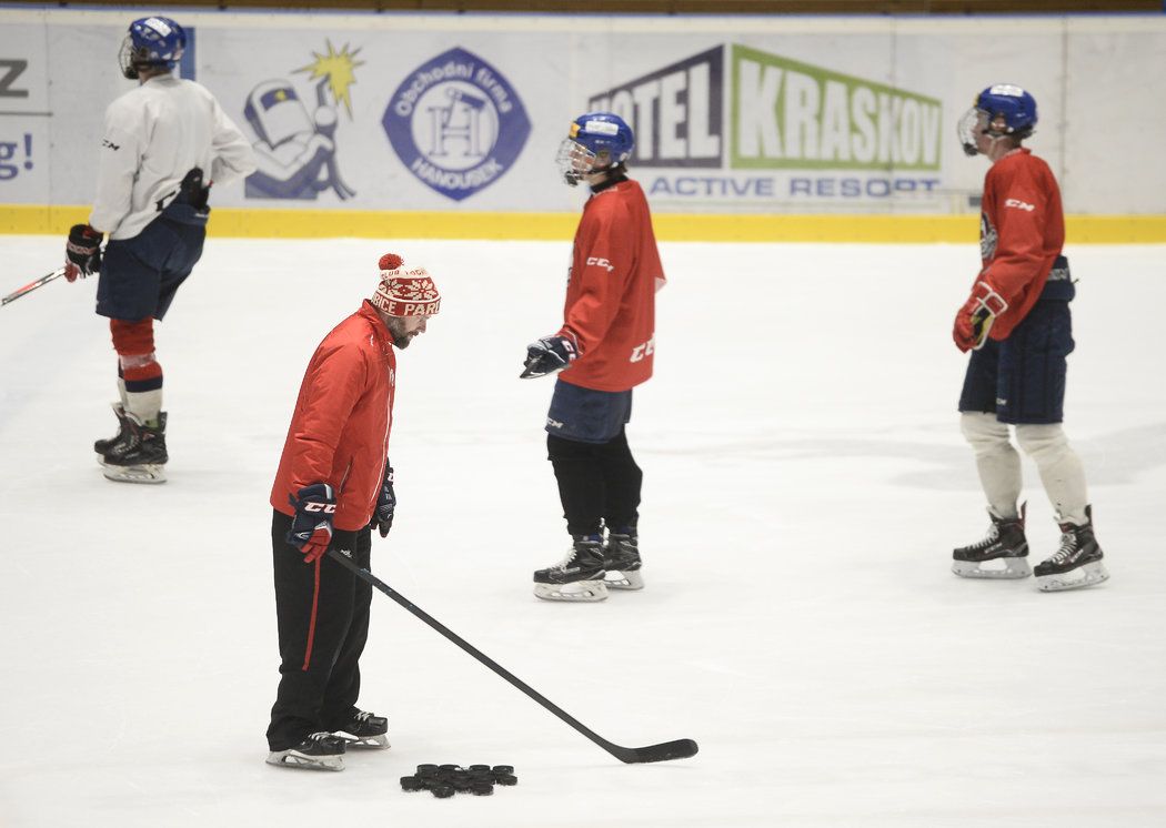 Adam Svoboda na tréninku pardubických juniorů