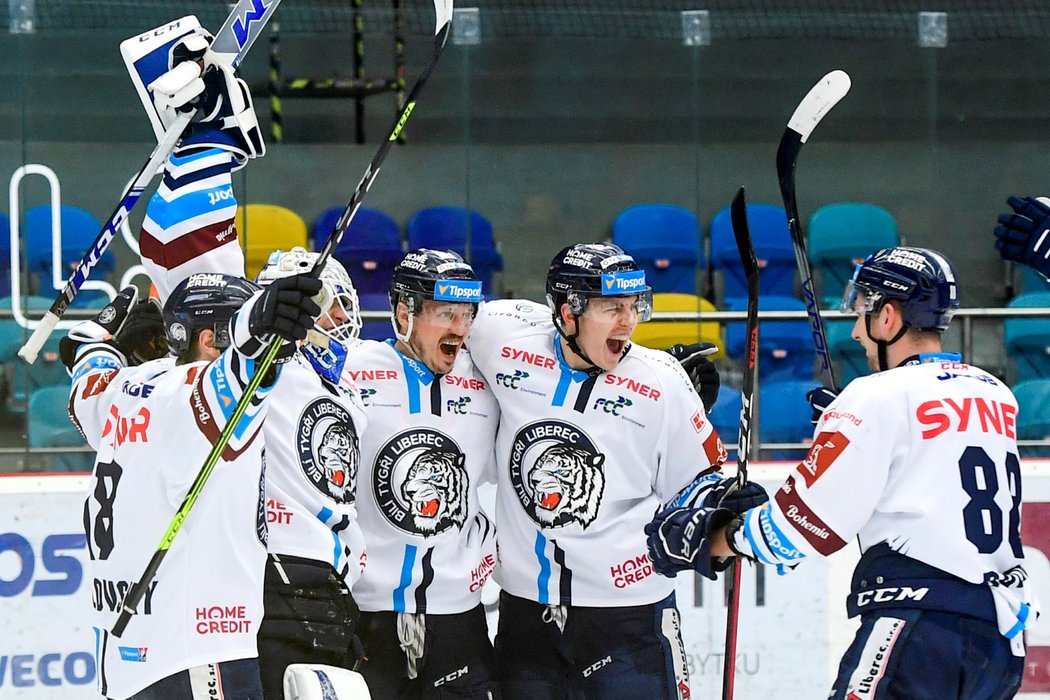 Liberečtí Bílí Tygři se radují z bleskového postupu do semifinále play off