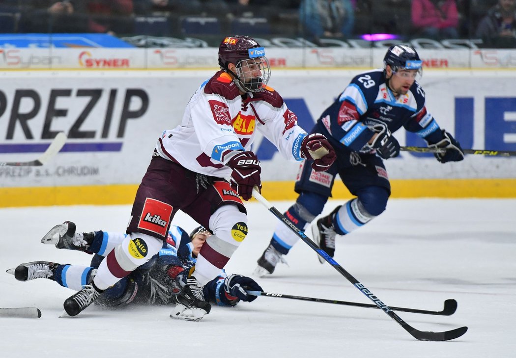 Sparťanský střelec Andrej Kudrna v duelu proti Liberci