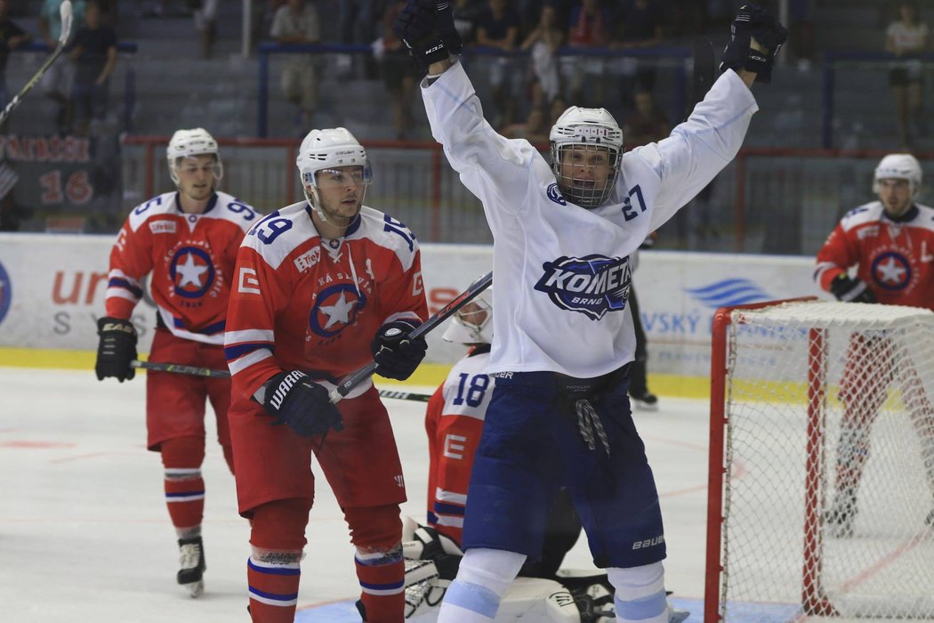 Talentovaný Erik Meluzín při debutu za áčko Komety vstřelil dva góly