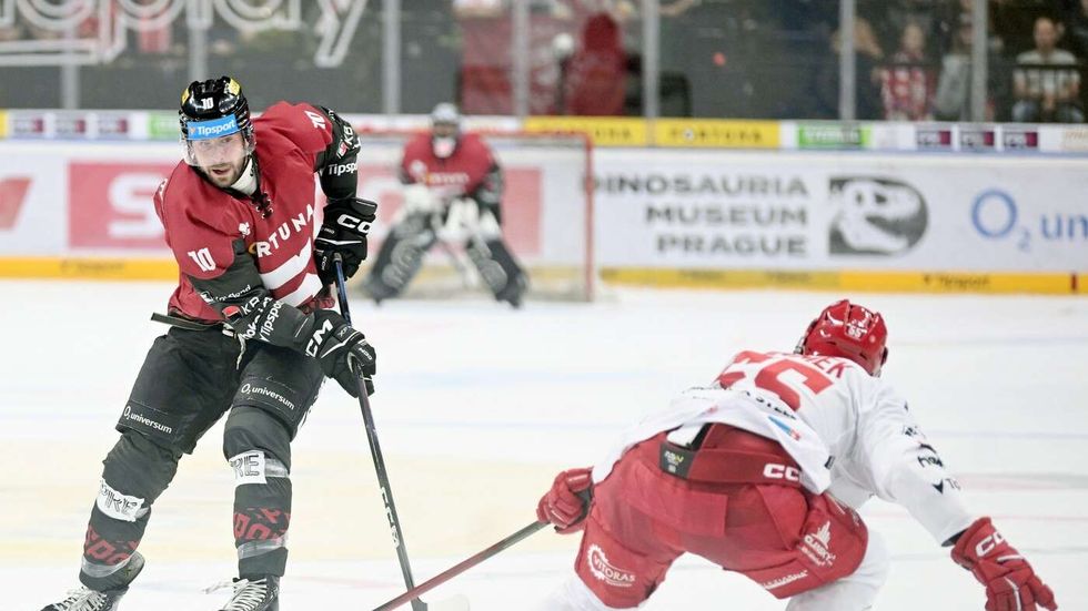Souboj mezi hokejisty Sparty a Třince