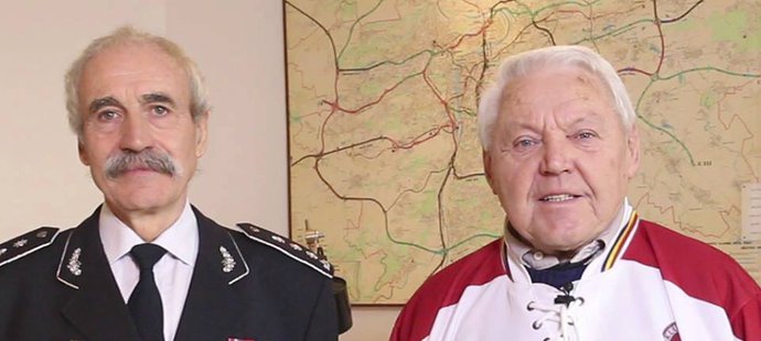 Generálporučík a JUDr. Jiří Kolář s Janem Gustou Havlem