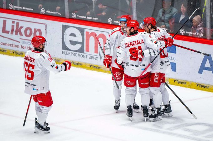 Třinec - Motor 6:3, hattrick Hudáčka. Pardubice padly, výhra Boleslavi po konci kouče Třinec - Motor 6:3, hattrick Hudáčka. Pardubice padly, výhra Boleslavi po konci kouče