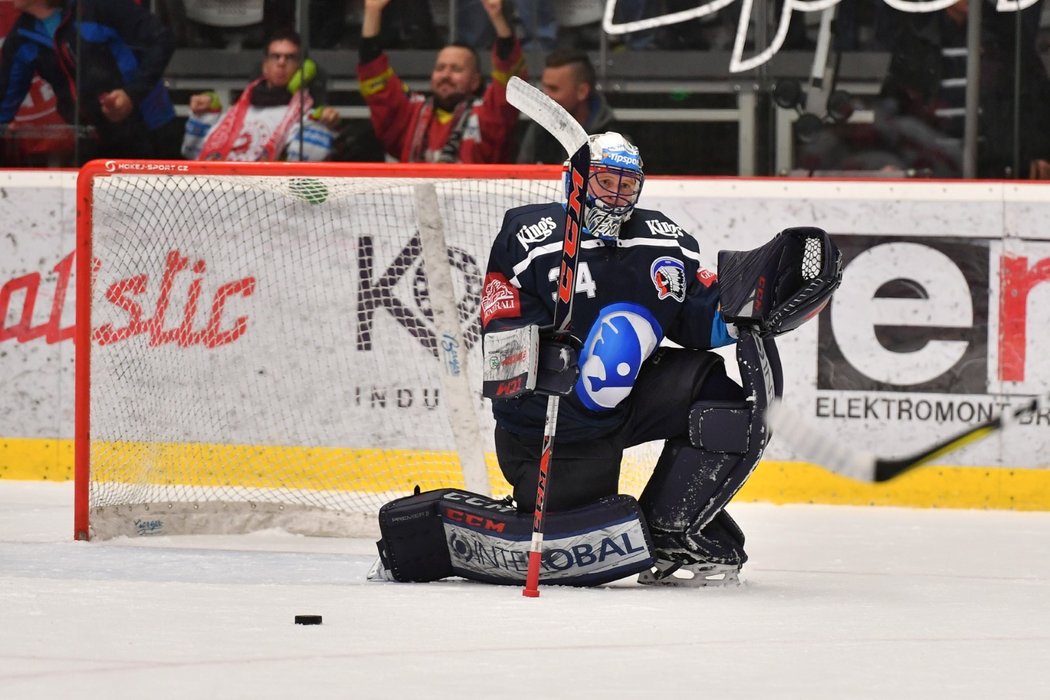 Dominik Frodl po dalším inkasované gólu v utkání s Třincem.