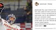 Vítkovický brankář Patrik Bartošák si na Instagramu postěžoval na předčasné odchody diváků z domácí arény