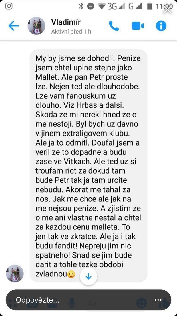 Takhle vypadala diskuze s fanouškem na Facebooku Takhle vypadala diskuze s fanouškem na Facebooku