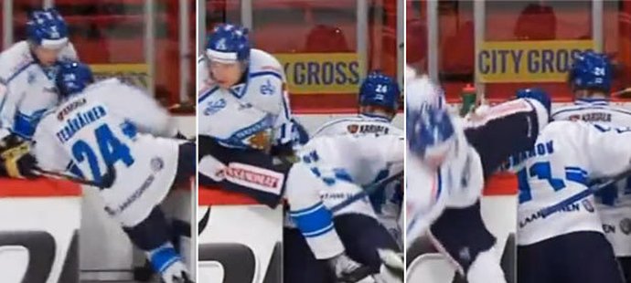 Při jednom střídání se natáhli hned tři finští hokejisté