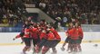 Kanadská radost po vítězství na Hlinka Gretzky Cupu, které si Severoameričané zajistili vítězstvím nad Českem
