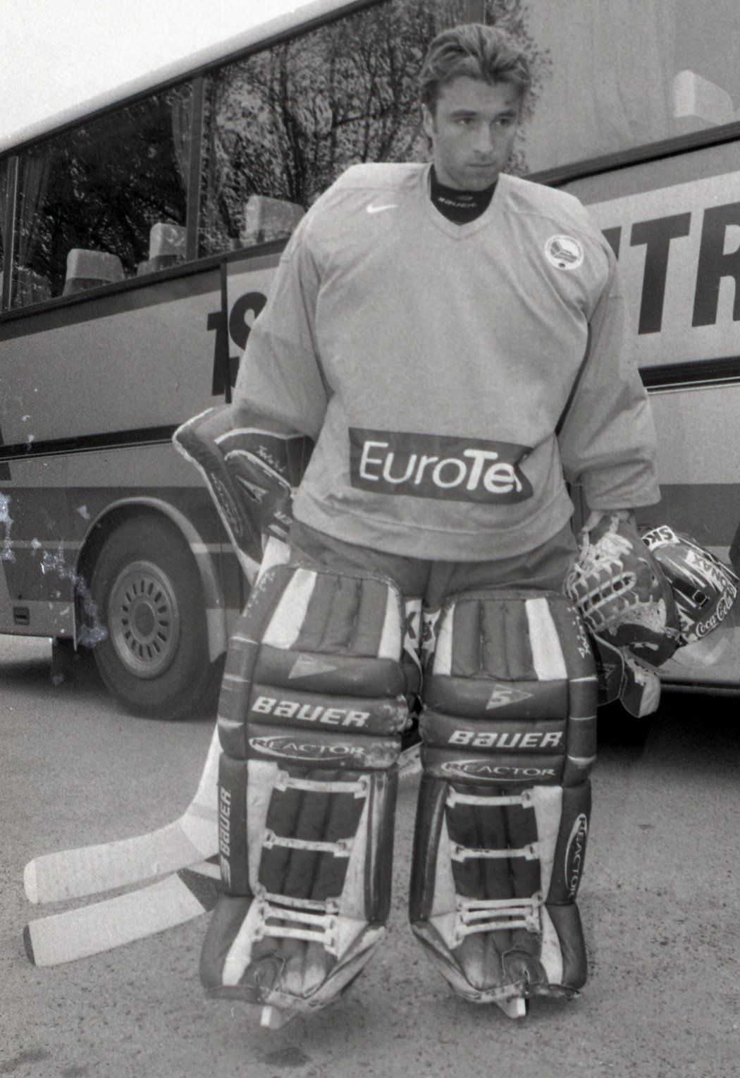 1999. Brankář Milan Hnilička na srazu reprezentace před mistrovstvím světa. Na šampionátu v Norsku pak národnímu týmu pomohl k titulu.