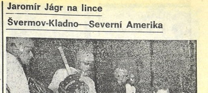 První velký rozhovor s Jaromírem Jágrem, který v roce 1990 vyšel v Československém Sportu