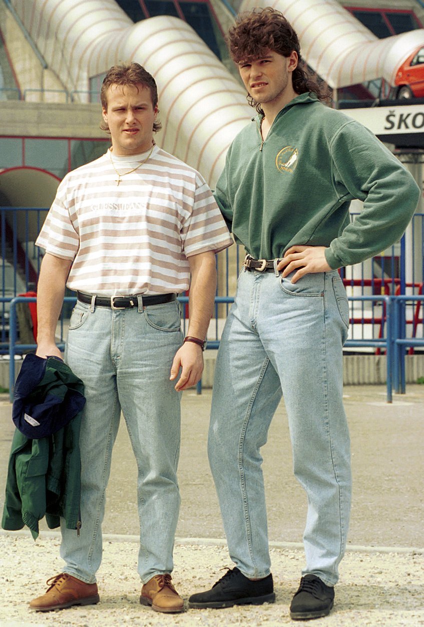 Straka s Jágrem na hokejovém MS v Itálii v roce 1994