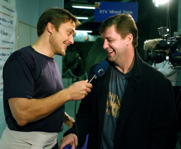 Otakar Janecký a Teemu Selanne Otakar Janecký a Teemu Selanne