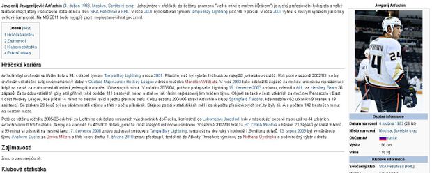 "Vylepšený" profil Jevgenije Arťuchina na české verzi Wikipedie "Vylepšený" profil Jevgenije Arťuchina na české verzi Wikipedie