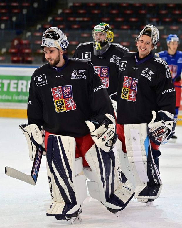 Čeští brankáři před turnajem Karjala Cup Čeští brankáři před turnajem Karjala Cup