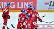 Čeští hokejisté v čele s kapitánem Janem Kovářem