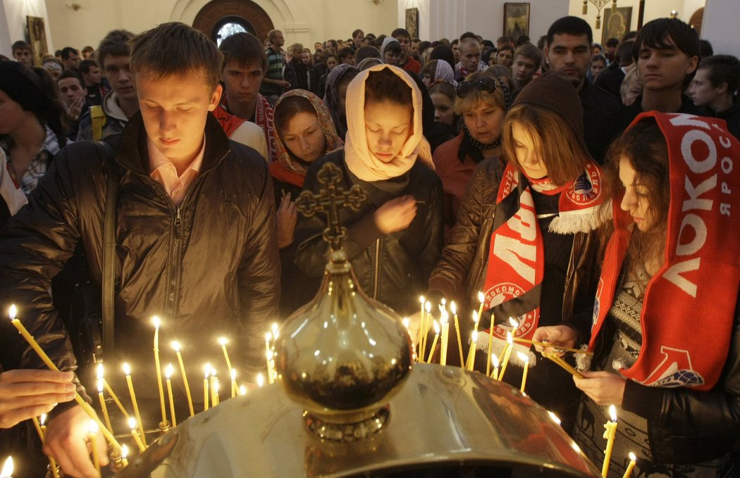 Obyvatelé Jaroslavle uctili oběti tragické nehody, při které zemřel celý tým Lokomotivu Jaroslavl