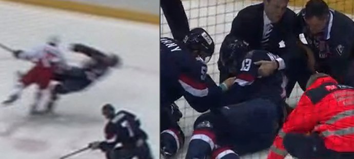 Útočník Slovanu Bratislava Václav Nedorost se stal v KHL obětí brutálního faulu