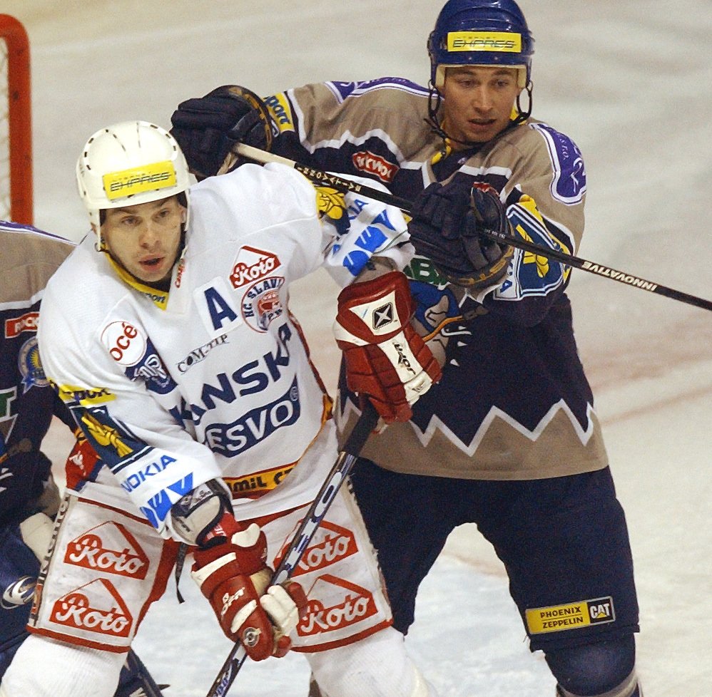 František Kaberle mladší v akci během výluky NHL