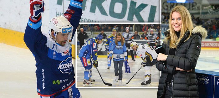 Lucie Šafářová fandila při premiéře Tomáše Plekance v dresu Komety Brno